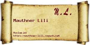 Mauthner Lili névjegykártya